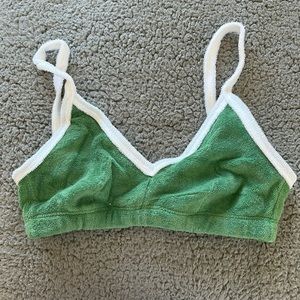 Sundry green terry cloth bra